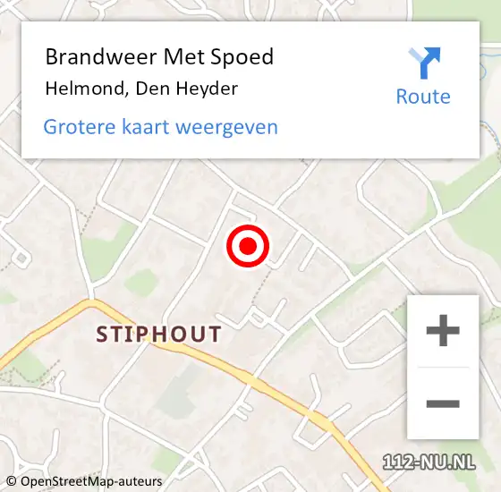 Locatie op kaart van de 112 melding: Brandweer Met Spoed Naar Helmond, Den Heyder op 10 februari 2015 19:34