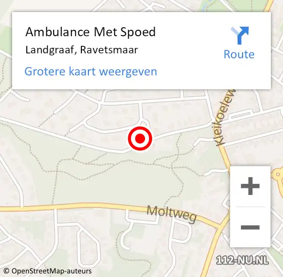 Locatie op kaart van de 112 melding: Ambulance Met Spoed Naar Landgraaf, Ravetsmaar op 11 februari 2015 07:02