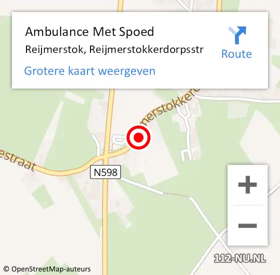 Locatie op kaart van de 112 melding: Ambulance Met Spoed Naar Reijmerstok, Reijmerstokkerdorpsstr op 12 februari 2015 10:05