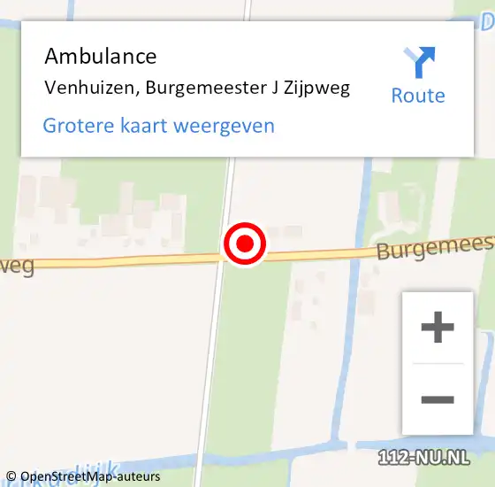 Locatie op kaart van de 112 melding: Ambulance Venhuizen, Burgemeester J Zijpweg op 29 oktober 2013 15:15