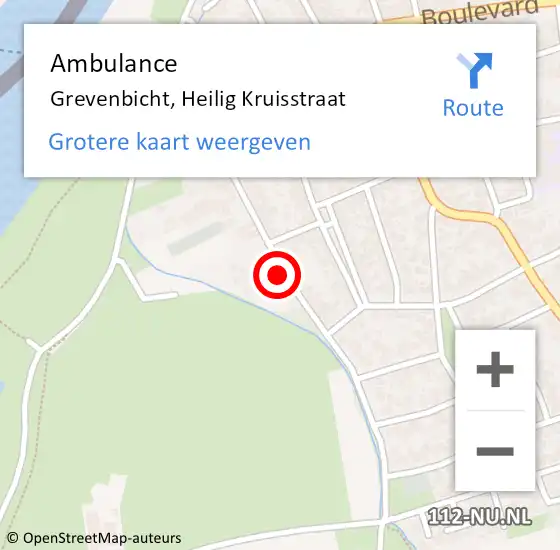 Locatie op kaart van de 112 melding: Ambulance Grevenbicht, Heilig Kruisstraat op 13 februari 2015 13:00
