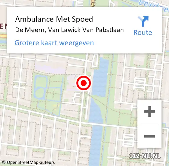 Locatie op kaart van de 112 melding: Ambulance Met Spoed Naar De Meern, Van Lawick Van Pabstlaan op 29 oktober 2013 17:41