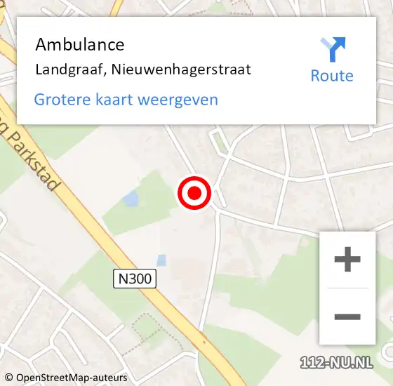 Locatie op kaart van de 112 melding: Ambulance Landgraaf, Nieuwenhagerstraat op 13 februari 2015 19:55