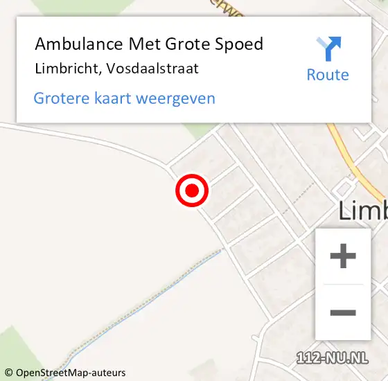 Locatie op kaart van de 112 melding: Ambulance Met Grote Spoed Naar Limbricht, Vosdaalstraat op 14 februari 2015 03:01