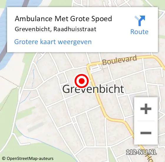 Locatie op kaart van de 112 melding: Ambulance Met Grote Spoed Naar Grevenbicht, Raadhuisstraat op 15 februari 2015 12:14