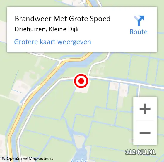 Locatie op kaart van de 112 melding: Brandweer Met Grote Spoed Naar Driehuizen, Kleine Dijk op 15 februari 2015 12:21