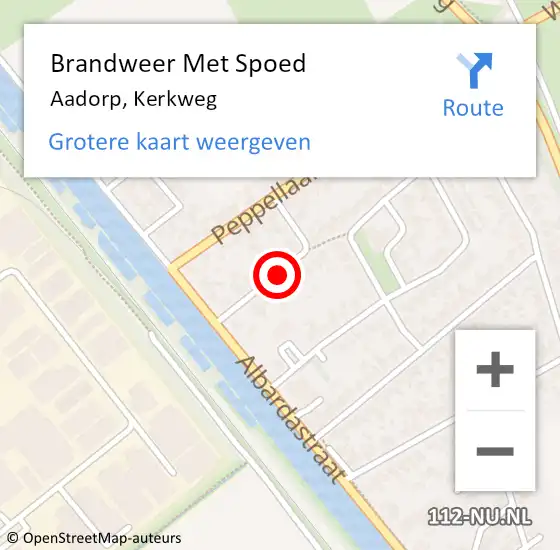 Locatie op kaart van de 112 melding: Brandweer Met Spoed Naar Aadorp, Kerkweg op 15 februari 2015 17:58