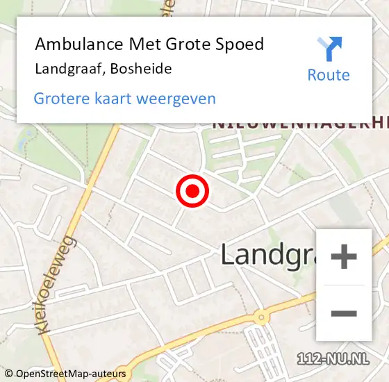 Locatie op kaart van de 112 melding: Ambulance Met Grote Spoed Naar Landgraaf, Bosheide op 16 februari 2015 15:20