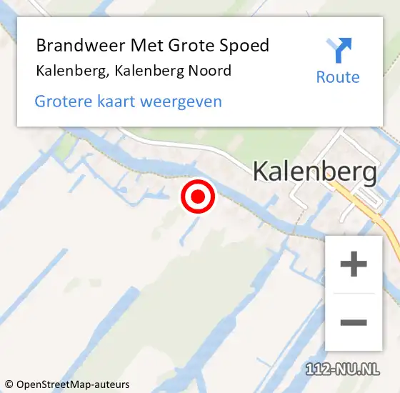 Locatie op kaart van de 112 melding: Brandweer Met Grote Spoed Naar Kalenberg, Kalenberg Noord op 17 februari 2015 23:01