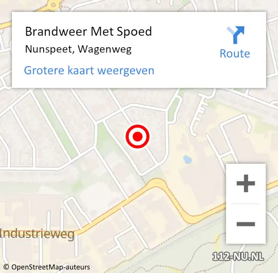 Locatie op kaart van de 112 melding: Brandweer Met Spoed Naar Nunspeet, Wagenweg op 30 oktober 2013 09:36