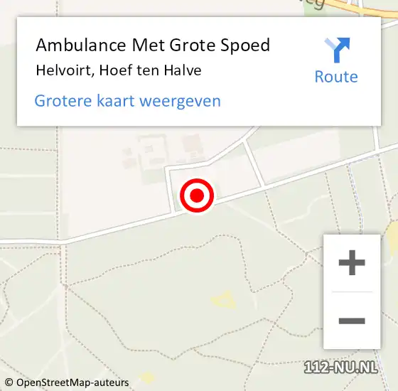 Locatie op kaart van de 112 melding: Ambulance Met Grote Spoed Naar Helvoirt, Hoef ten Halve op 30 oktober 2013 10:24