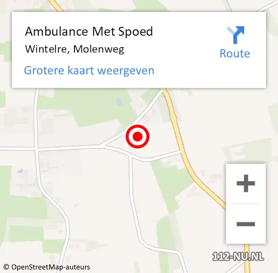 Locatie op kaart van de 112 melding: Ambulance Met Spoed Naar Wintelre, Molenweg op 19 februari 2015 02:53