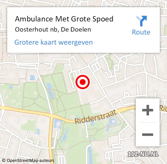 Locatie op kaart van de 112 melding: Ambulance Met Grote Spoed Naar Oosterhout, Doelen op 30 oktober 2013 11:43
