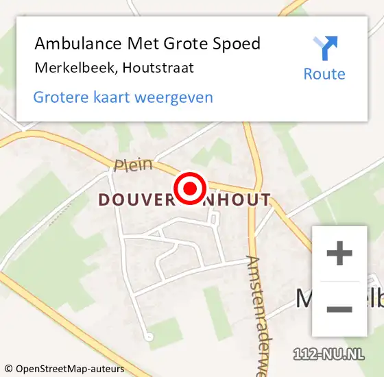 Locatie op kaart van de 112 melding: Ambulance Met Grote Spoed Naar Merkelbeek, Houtstraat op 19 februari 2015 16:48