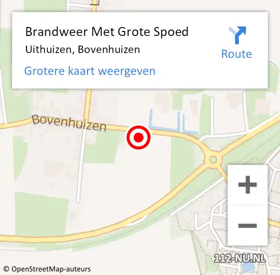 Locatie op kaart van de 112 melding: Brandweer Met Grote Spoed Naar Uithuizen, Bovenhuizen op 30 oktober 2013 12:05