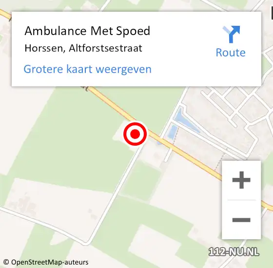 Locatie op kaart van de 112 melding: Ambulance Met Spoed Naar Horssen, Altforstsestraat op 20 februari 2015 21:58