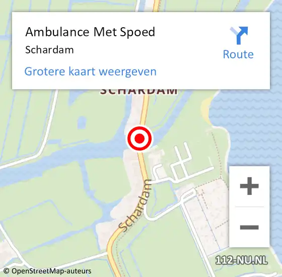 Locatie op kaart van de 112 melding: Ambulance Met Spoed Naar Schardam op 21 februari 2015 04:47