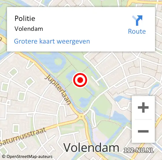 Locatie op kaart van de 112 melding: Politie Volendam op 21 februari 2015 12:51