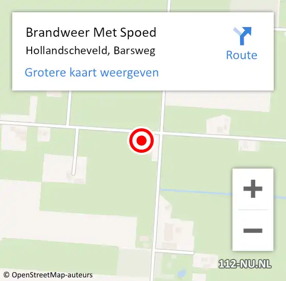 Locatie op kaart van de 112 melding: Brandweer Met Spoed Naar Hollandscheveld, Barsweg op 30 oktober 2013 15:02