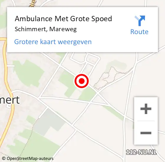 Locatie op kaart van de 112 melding: Ambulance Met Grote Spoed Naar Schimmert, Mareweg op 21 februari 2015 16:42
