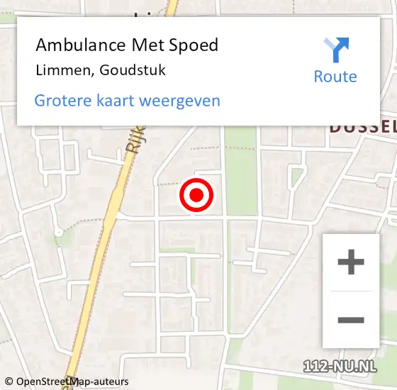 Locatie op kaart van de 112 melding: Ambulance Met Spoed Naar Limmen, Goudstuk op 22 februari 2015 13:02