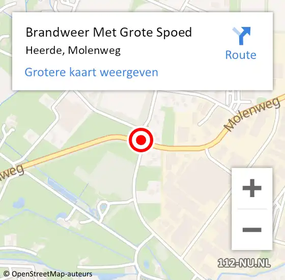 Locatie op kaart van de 112 melding: Brandweer Met Grote Spoed Naar Heerde, Molenweg op 23 februari 2015 11:00