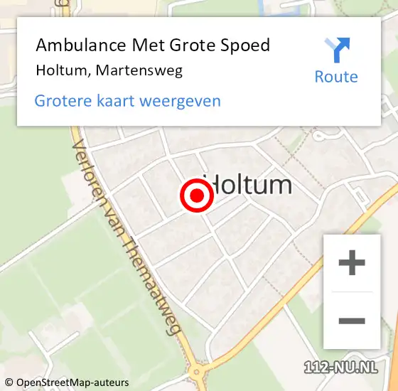 Locatie op kaart van de 112 melding: Ambulance Met Grote Spoed Naar Holtum, Martensweg op 24 februari 2015 12:50