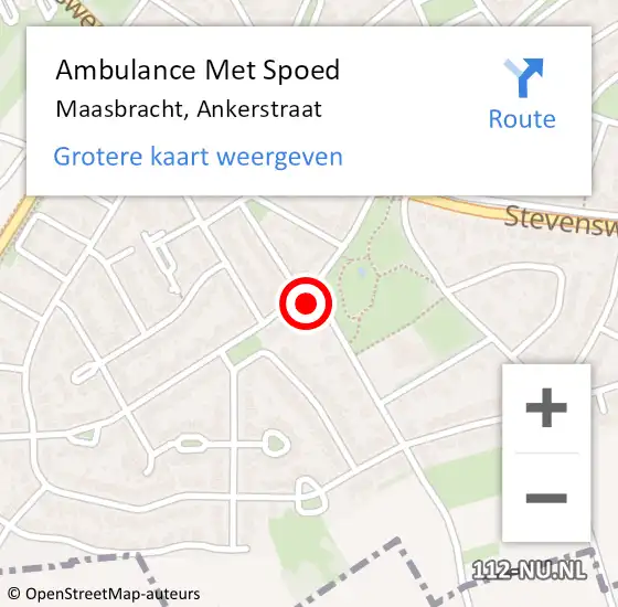 Locatie op kaart van de 112 melding: Ambulance Met Spoed Naar Maasbracht, Ankerstraat op 24 februari 2015 17:27