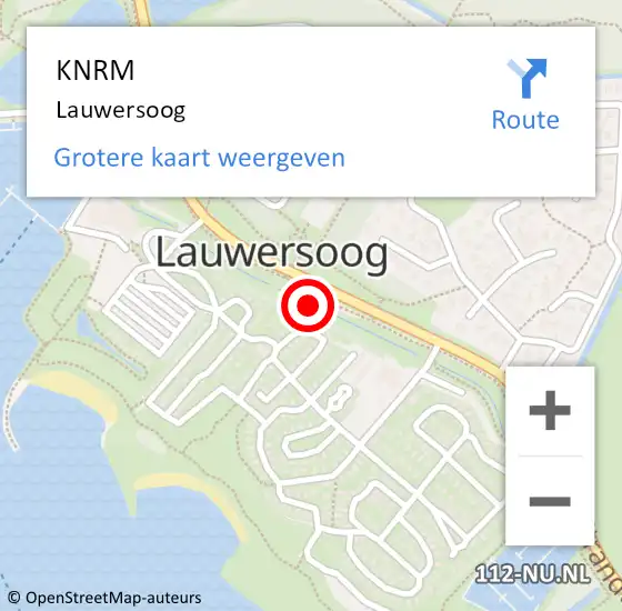 Locatie op kaart van de 112 melding: KNRM Lauwersoog op 26 februari 2015 02:52