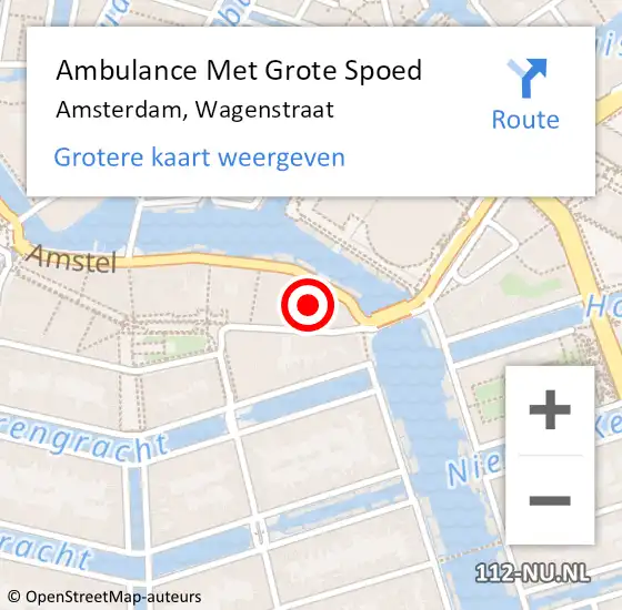 Locatie op kaart van de 112 melding: Ambulance Met Grote Spoed Naar Amsterdam, Wagenstraat op 26 februari 2015 04:16