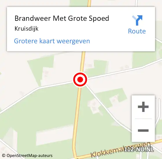 Locatie op kaart van de 112 melding: Brandweer Met Grote Spoed Naar Kruisdijk op 26 februari 2015 22:55