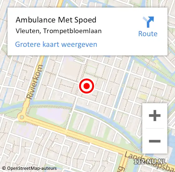 Locatie op kaart van de 112 melding: Ambulance Met Spoed Naar Vleuten, Trompetbloemlaan op 27 februari 2015 10:35