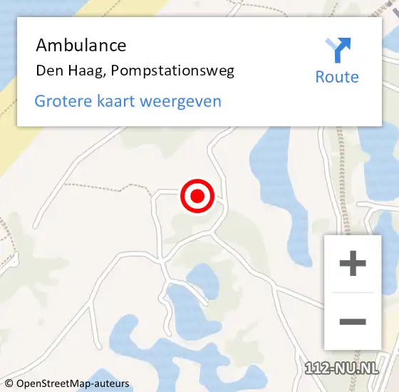 Locatie op kaart van de 112 melding: Ambulance Den Haag, Pompstationsweg op 31 oktober 2013 08:27