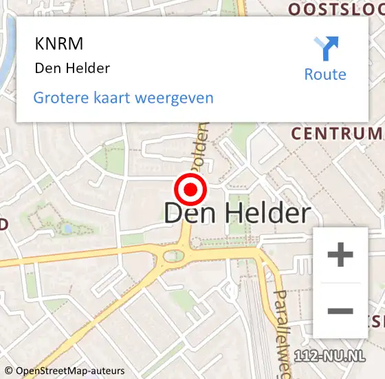 Locatie op kaart van de 112 melding: KNRM Den Helder op 27 februari 2015 16:39