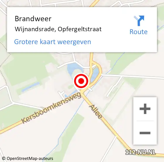 Locatie op kaart van de 112 melding: Brandweer Wijnandsrade, Opfergeltstraat op 27 februari 2015 17:41
