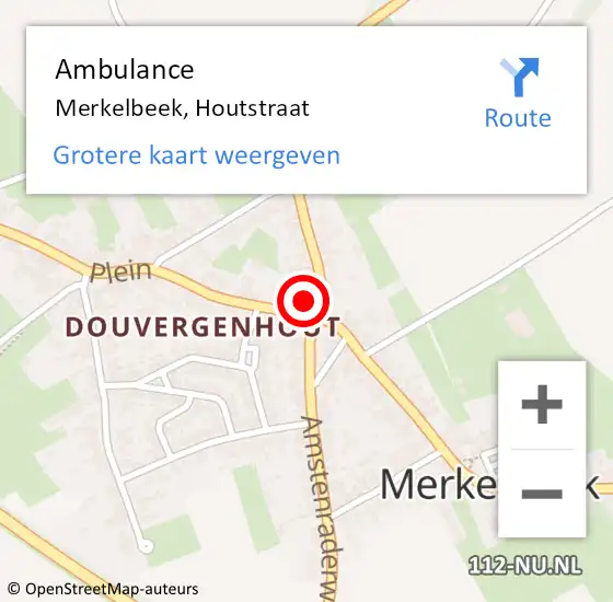 Locatie op kaart van de 112 melding: Ambulance Merkelbeek, Houtstraat op 31 oktober 2013 09:27