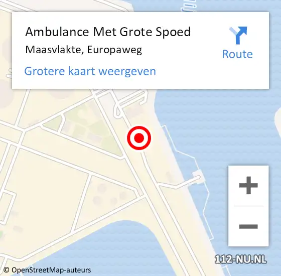 Locatie op kaart van de 112 melding: Ambulance Met Grote Spoed Naar Maasvlakte, Europaweg op 28 februari 2015 14:25