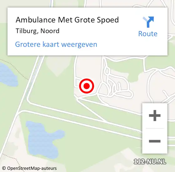 Locatie op kaart van de 112 melding: Ambulance Met Grote Spoed Naar Tilburg, Noord op 28 februari 2015 18:56