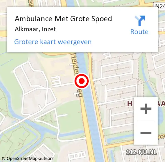 Locatie op kaart van de 112 melding: Ambulance Met Grote Spoed Naar Alkmaar, Inzet op 28 februari 2015 19:00