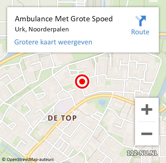 Locatie op kaart van de 112 melding: Ambulance Met Grote Spoed Naar Urk, Noorderpalen op 1 maart 2015 09:11