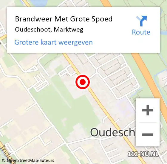 Locatie op kaart van de 112 melding: Brandweer Met Grote Spoed Naar Oudeschoot, Marktweg op 2 maart 2015 14:29