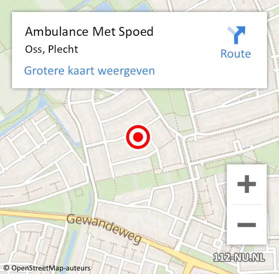 Locatie op kaart van de 112 melding: Ambulance Met Spoed Naar Oss, Plecht op 3 maart 2015 07:17