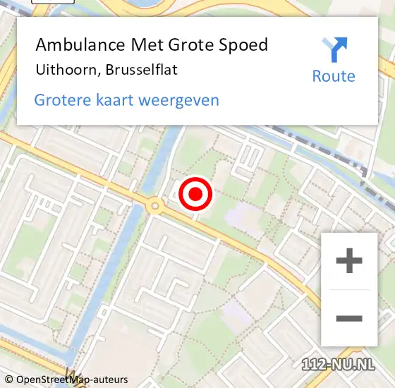 Locatie op kaart van de 112 melding: Ambulance Met Grote Spoed Naar Uithoorn, Brusselflat op 3 maart 2015 14:54
