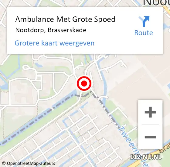 Locatie op kaart van de 112 melding: Ambulance Met Grote Spoed Naar Nootdorp, Brasserskade op 3 maart 2015 18:15