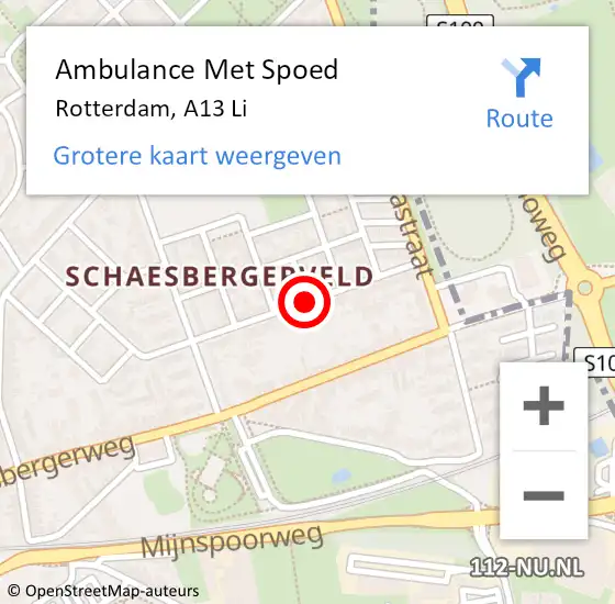 Locatie op kaart van de 112 melding: Ambulance Met Spoed Naar Rotterdam, N15 Li op 4 maart 2015 08:18