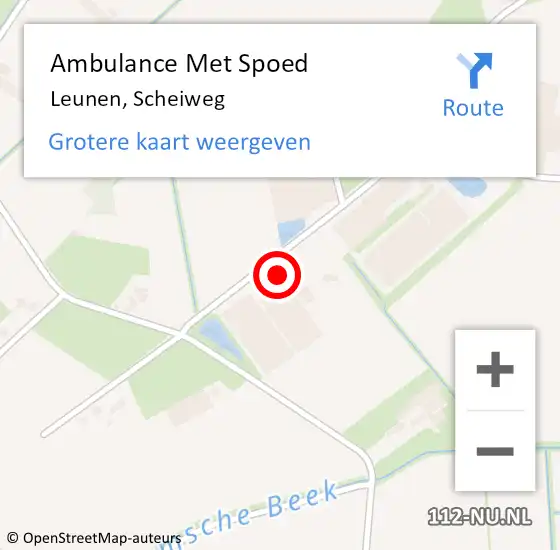 Locatie op kaart van de 112 melding: Ambulance Met Spoed Naar Leunen, Scheiweg op 4 maart 2015 21:41