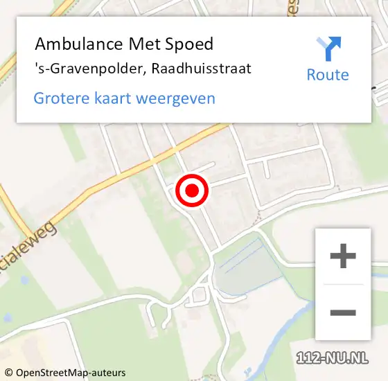 Locatie op kaart van de 112 melding: Ambulance Met Spoed Naar 's-Gravenpolder, Raadhuisstraat op 6 maart 2015 14:42