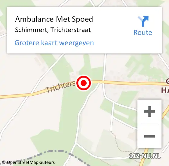 Locatie op kaart van de 112 melding: Ambulance Met Spoed Naar Schimmert, Trichterstraat op 7 maart 2015 15:11