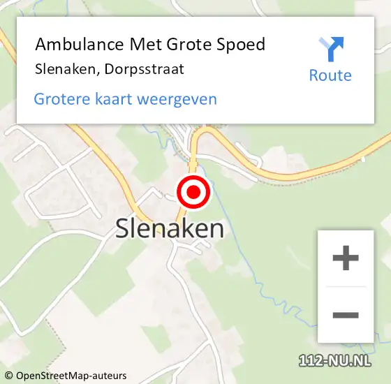 Locatie op kaart van de 112 melding: Ambulance Met Grote Spoed Naar Slenaken, Dorpsstraat op 7 maart 2015 16:46