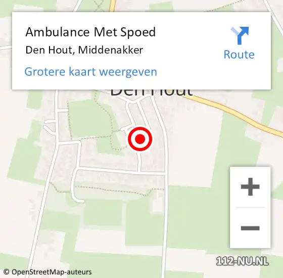 Locatie op kaart van de 112 melding: Ambulance Met Spoed Naar Den Hout, Middenakker op 7 maart 2015 17:32
